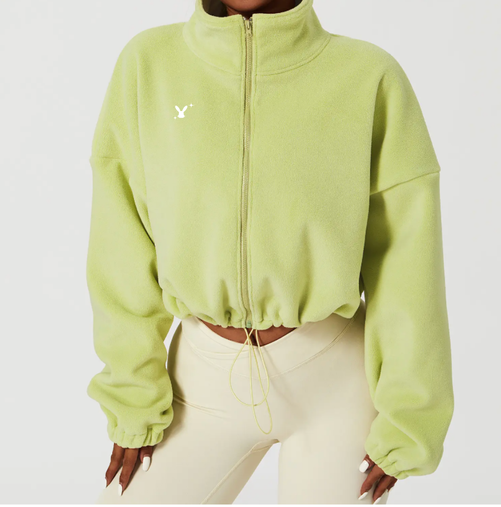Fleece Scrunch Cropped Jacket