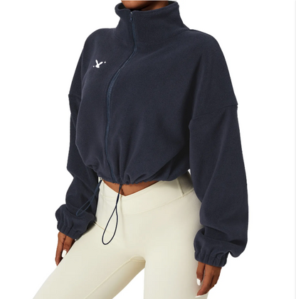 Fleece Scrunch Cropped Jacket