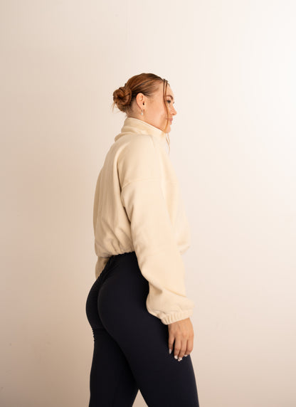 Fleece Scrunch Cropped Jacket