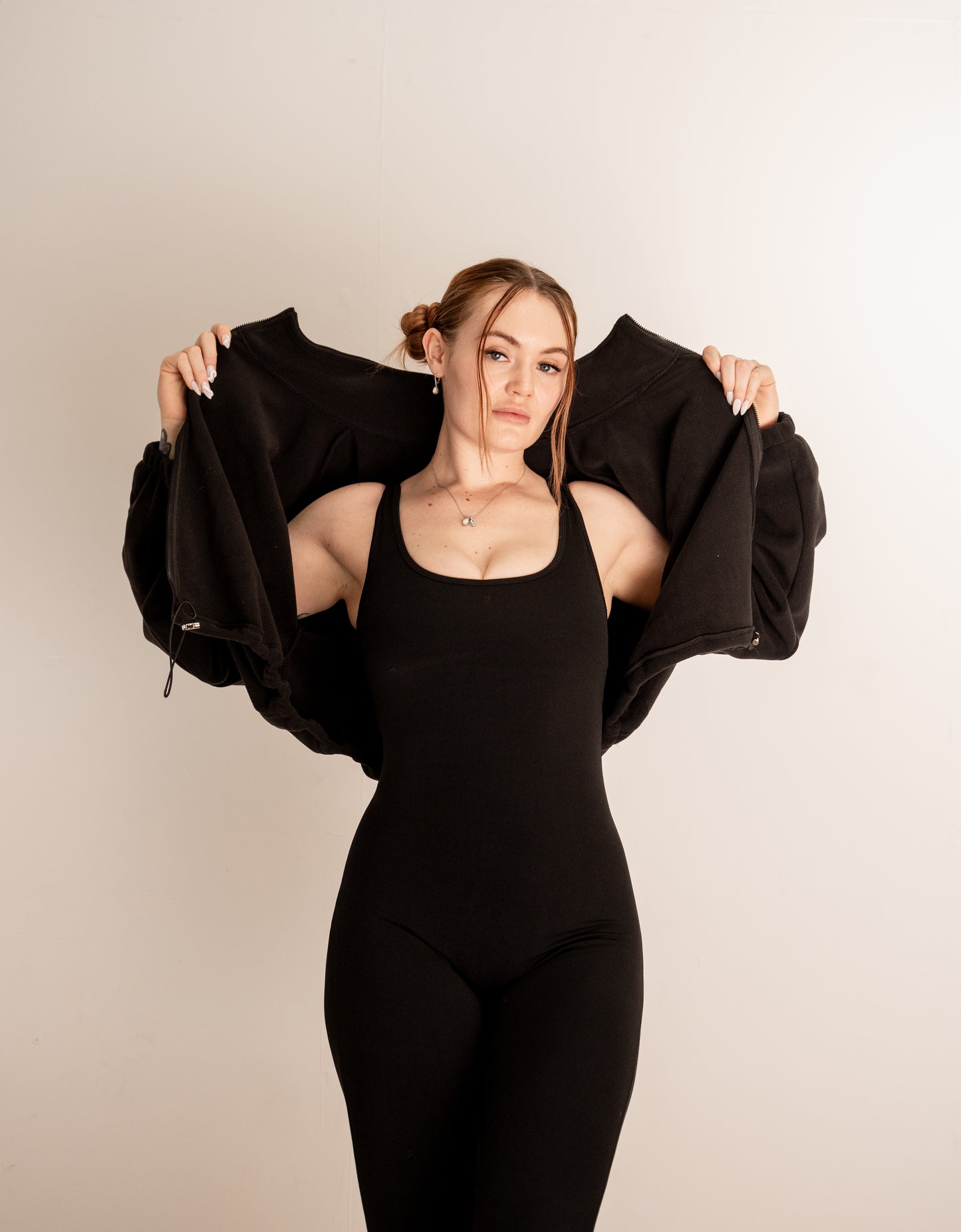 Fleece Scrunch Cropped Jacket