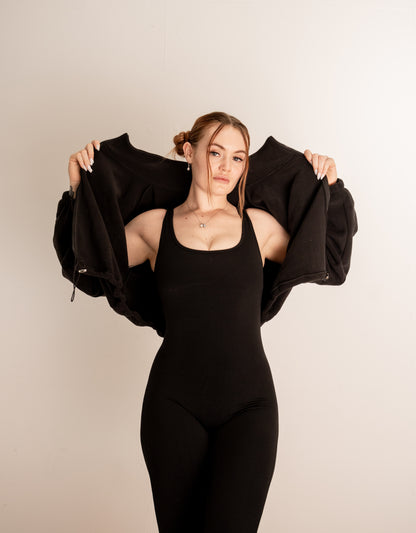 Fleece Scrunch Cropped Jacket