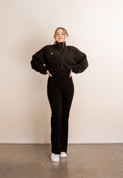 Fleece Scrunch Cropped Jacket