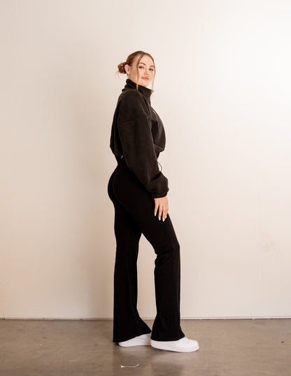 Fleece Scrunch Cropped Jacket