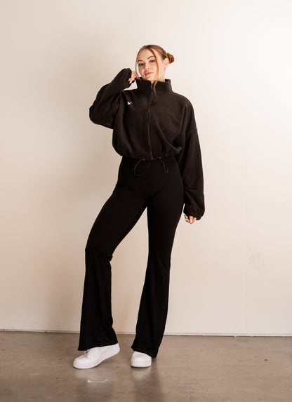 Fleece Scrunch Cropped Jacket