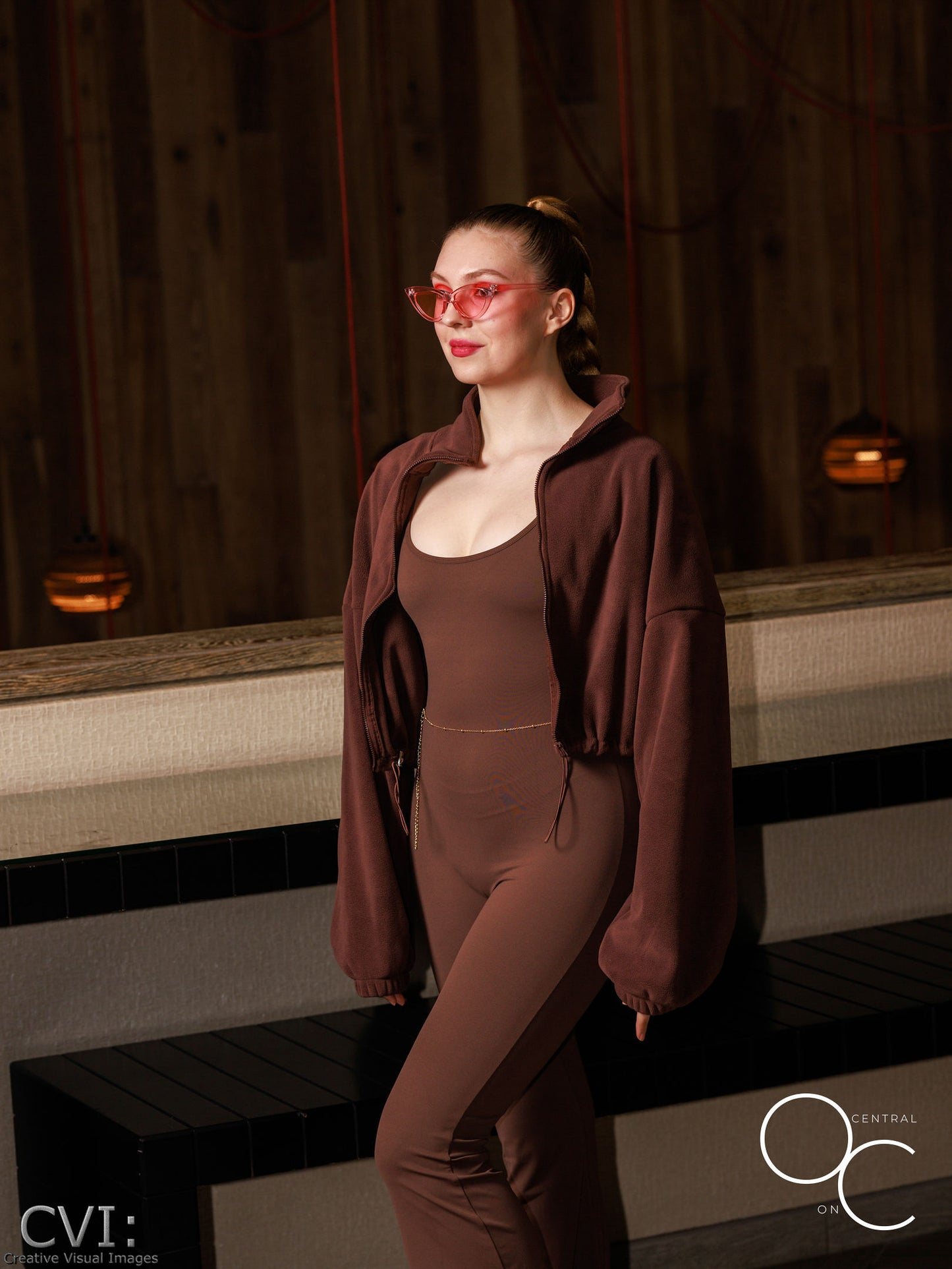 Fleece Scrunch Cropped Jacket