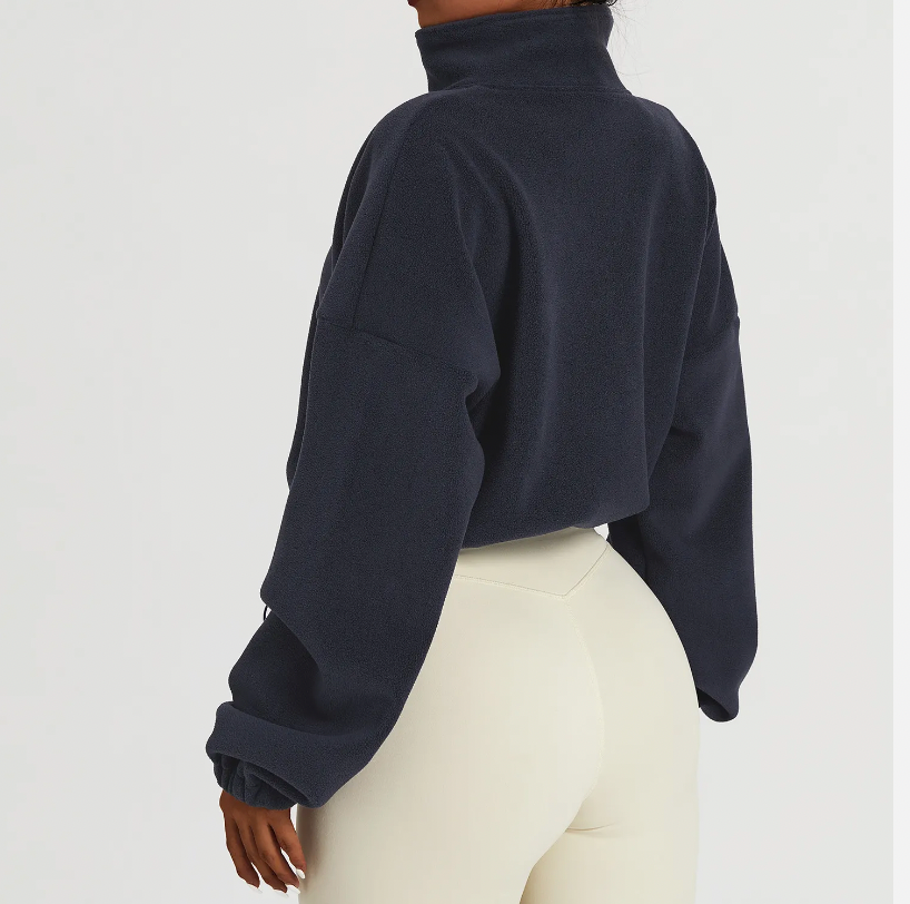 Fleece Scrunch Cropped Jacket