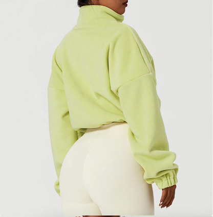 Fleece Scrunch Cropped Jacket